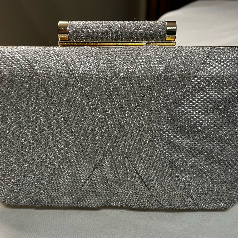 INC International Concepts Silver Clutch